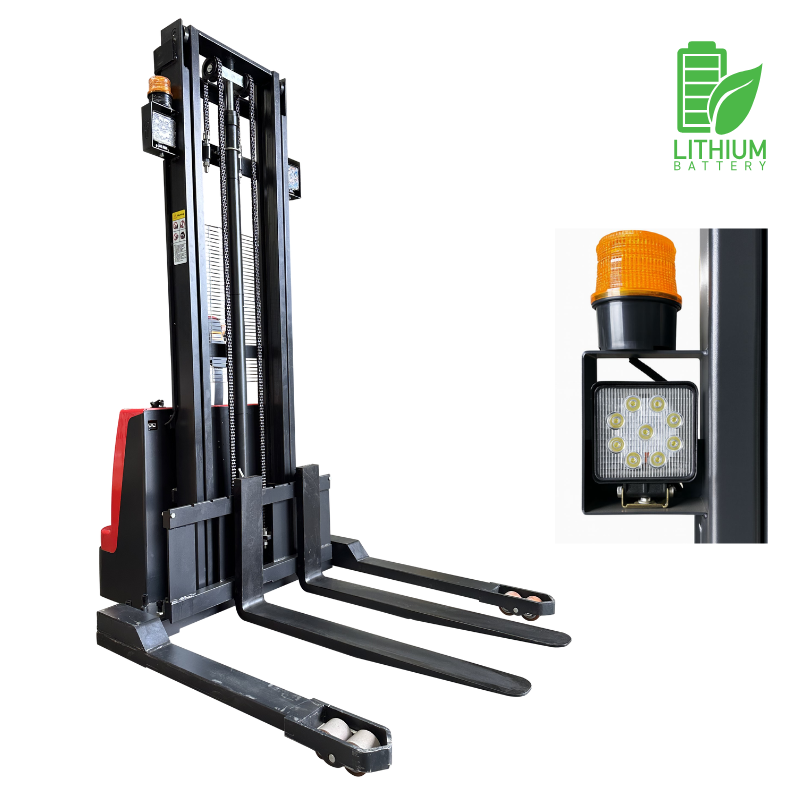 LITIO 1500 kg/ 3.5 metros Apilador Full Eléctrico Hombre Caminando Base Ancha Marca XIN LIFT
